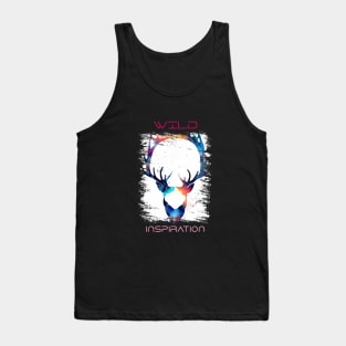 Stag Deer Wild Nature Animal Colors Art Painting Tank Top